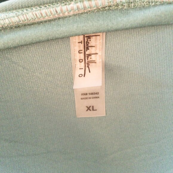 Nicole Miller Studio Green Ruched One Piece Swimsuit XL Tummy Control - Picture 3 of 4